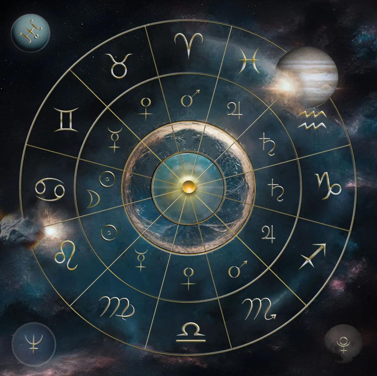 Moderne Darstellung des hellenisstischen astrologischen Systems