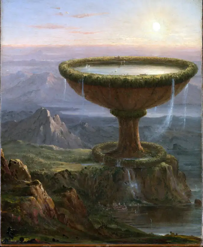 Des Titanen Kelch (The Titan's Goblet) des amerikanischen Künstlers Thomas Cole aus dem Jahr 1833 in Public Domain